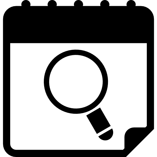 Magnifier on calendar page  icon