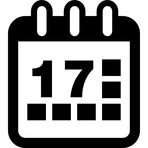 kalender op dag 17  icoon