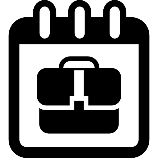 portfolio op herinnering dagelijkse kalender pagina-interface symbool  icoon