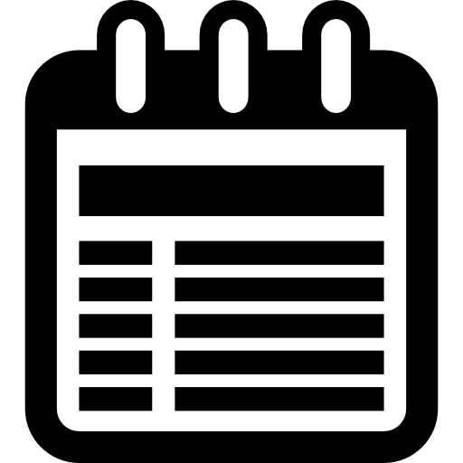 kalenderinterfacesymbool met gedrukte tekstregels  icoon