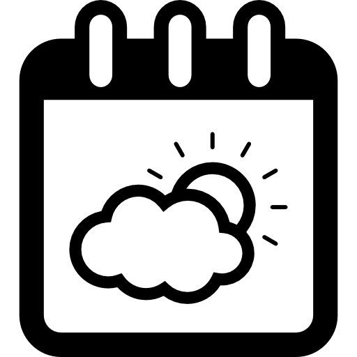 símbolo de interfaz de calendario de día nublado  icono