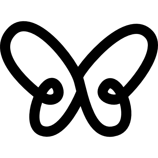 kształt prostego zarysu motyla z widoku z góry  ikona