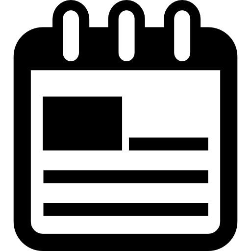 kalenderinterfacesymbool met gedrukte afbeelding en tekstregels  icoon