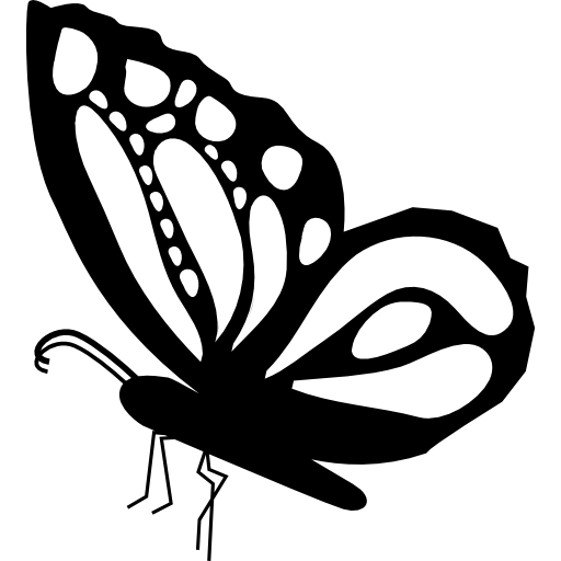 mariposa hermosa forma de vista lateral con diseño ornamental en alas  icono