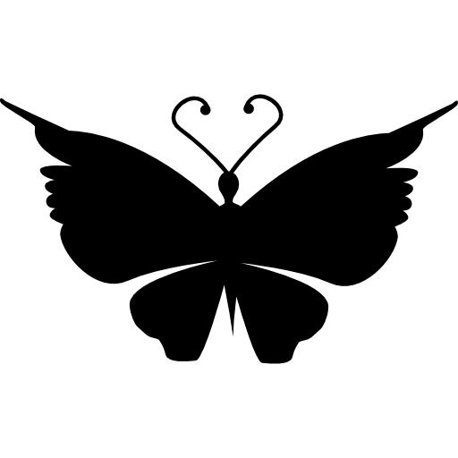 mariposa vista superior forma negra  icono