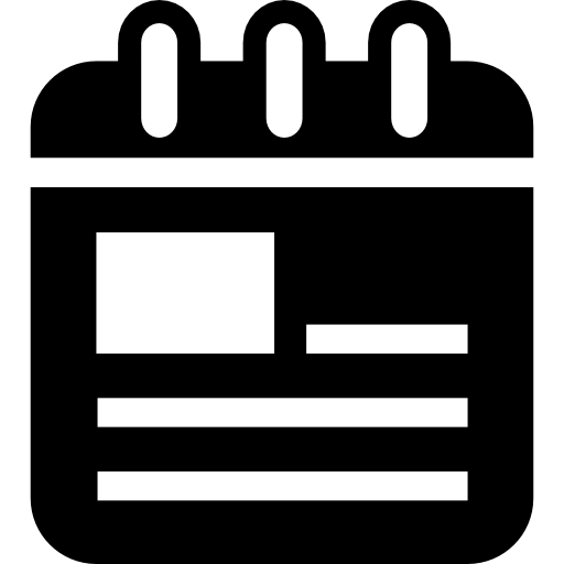 kalenderpagina met tekstregels  icoon