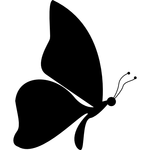 forma a farfalla dalla vista laterale rivolta verso destra  icona