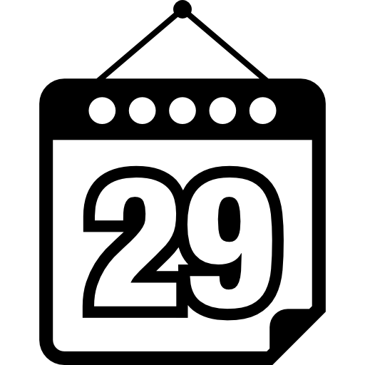 kalenderpagina van dag 29  icoon