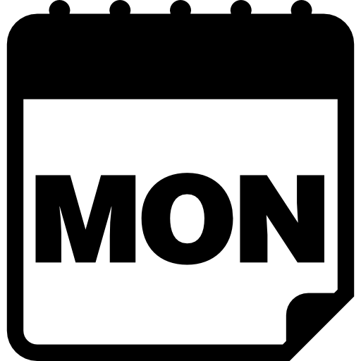 Monday calendar page  icon