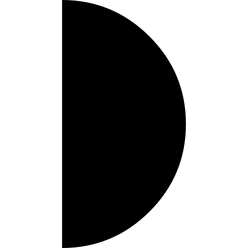 Half moon phase symbol  icon