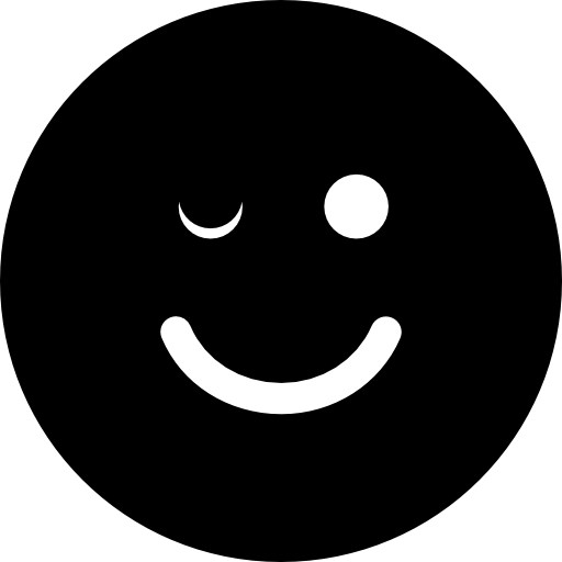 knipoog emoticon van afgerond vierkant gezicht  icoon