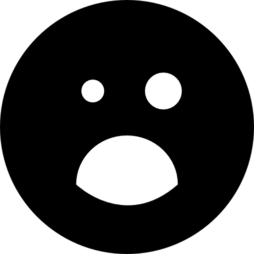 검은 눈과 열린 입 이모티콘 사각형 얼굴  icon