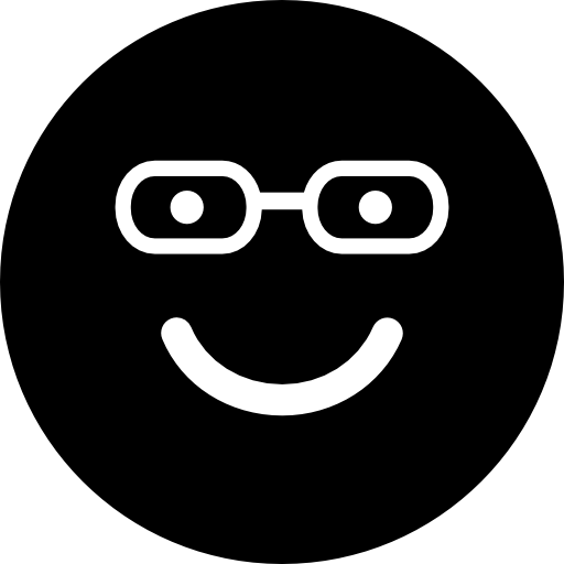 student glimlachend emoticon vierkant gezicht  icoon