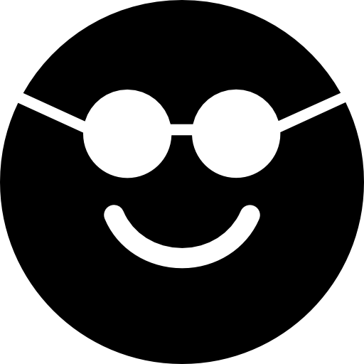 emoticon viso quadrato con occhiali da sole  icona