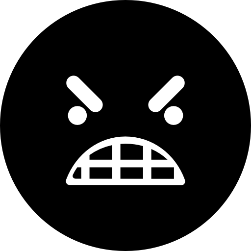 Anger emoticon square face  icon