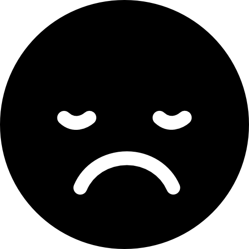 quadrado de rosto emoticon triste e sonolento  Ícone