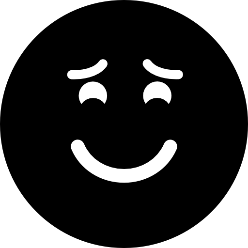 emoticon sorridente con sopracciglia sollevate e occhi chiusi  icona