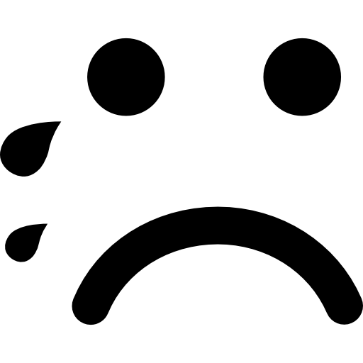 huilende emoticon afgerond vierkant gezicht  icoon