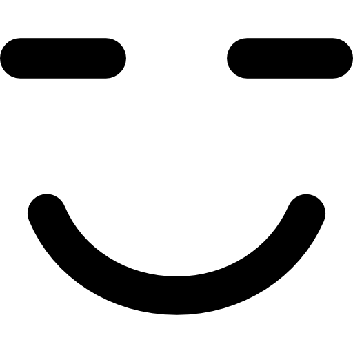 닫힌 된 눈으로 웃는 이모티콘 사각형 얼굴  icon