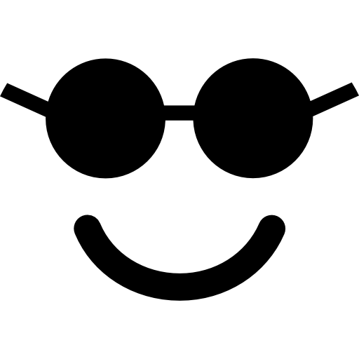 cara cuadrada de emoticonos con gafas de sol  icono