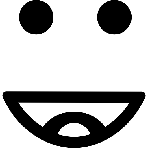 happy smiling emoticon square face  icon