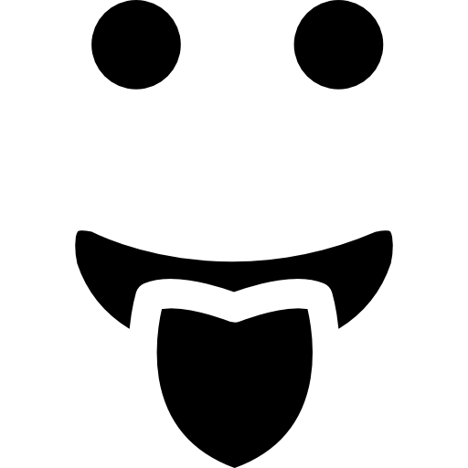 visage carré émoticône avec langue  Icône