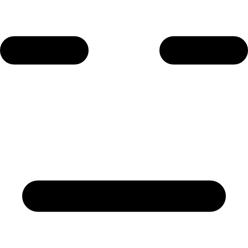 닫힌 눈과 직선의 입을 가진 이모티콘 사각형 얼굴  icon