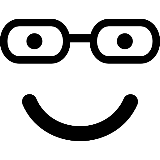 estudiante sonriente cara cuadrada emoticon  icono