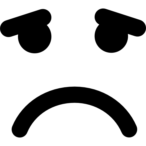 droevig emoticon vierkant gezicht  icoon