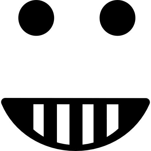 emotikon szczęśliwy uśmiechnięty kwadratowy kształt twarzy  ikona