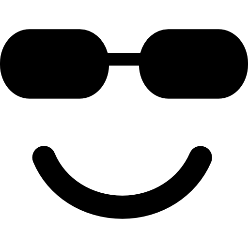 gelukkig lachend emoticon vierkant gezicht met zonnebril  icoon
