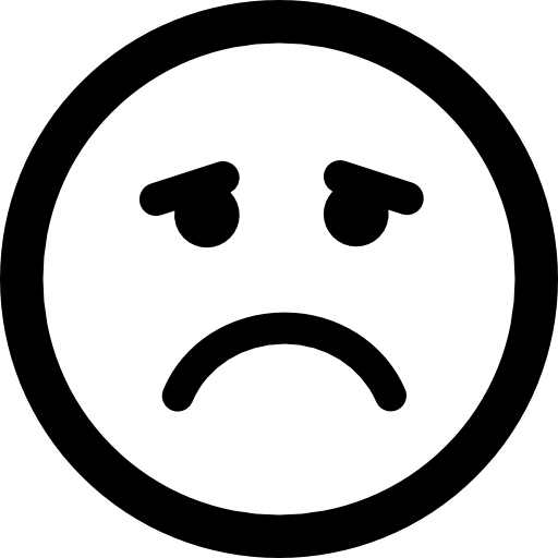 cara cuadrada emoticon triste  icono