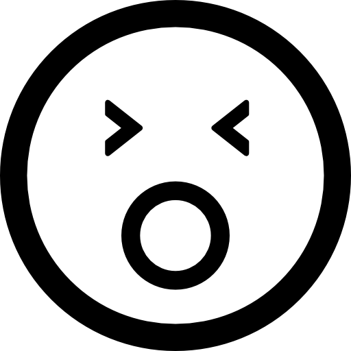 Yawning emoticon square face  icon