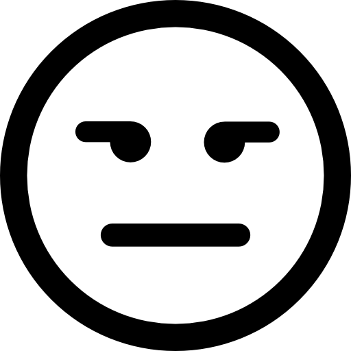 kwadratowa twarz emotikon z prostymi ustami  ikona