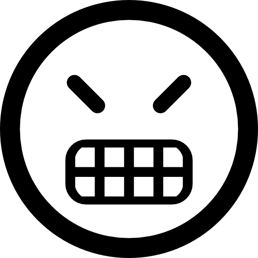 boos emoticon vierkant gezicht  icoon