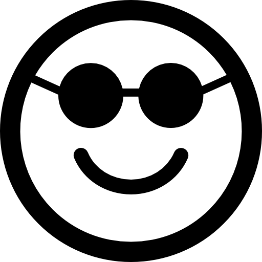emoticon viso quadrato con occhiali da sole  icona