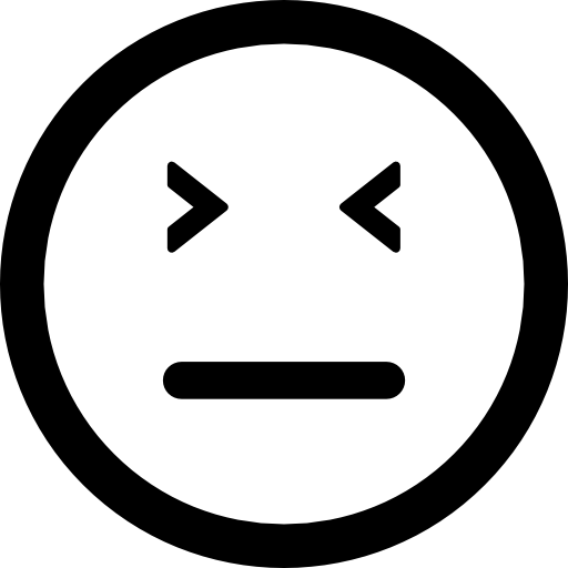 emoticon cara cuadrada con ojos cerrados y boca recta.  icono