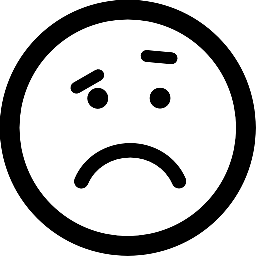 smutny zaokrąglony kwadratowy emotikon  ikona