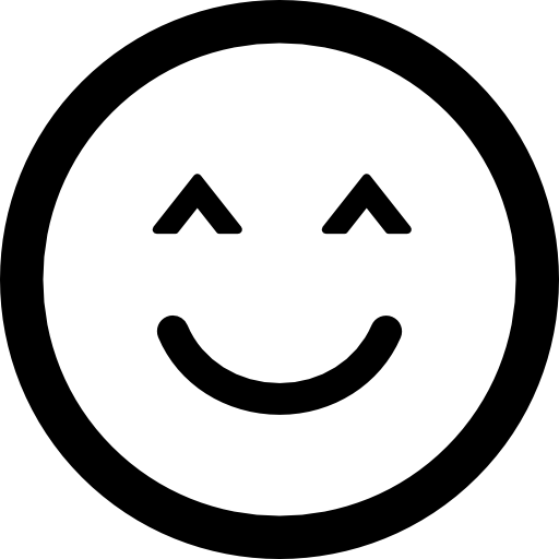 smiley con ojos cerrados, cara cuadrada redondeada  icono