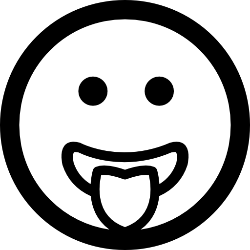 emoticon vierkant afgerond gezicht met tong uit de mond  icoon