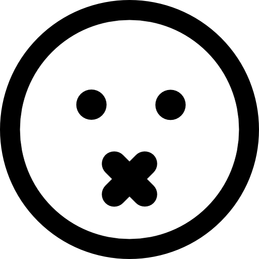 Mute emoticon square face  icon