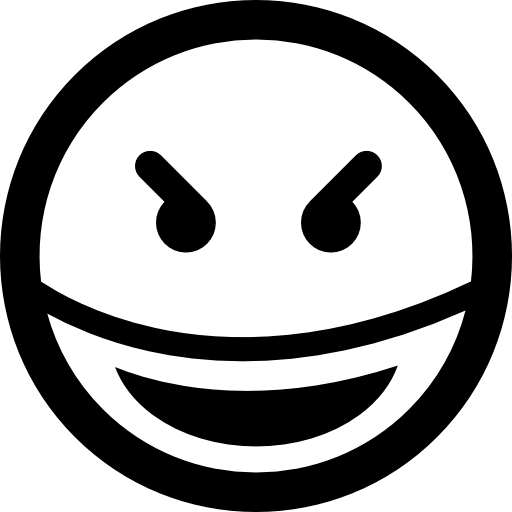 cara de emoticon cuadrado de sonrisa malvada  icono