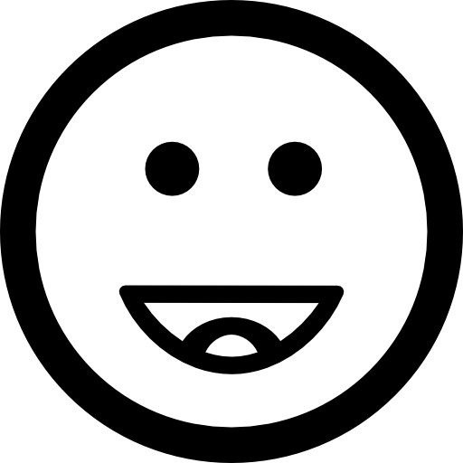 visage carré émoticône souriant heureux  Icône