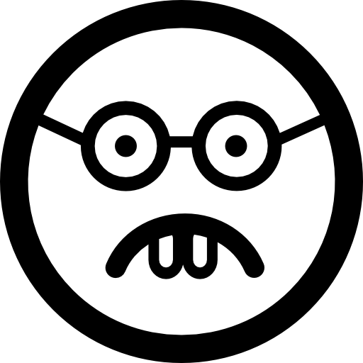 quadratisches gesicht des nerd-emoticon  icon