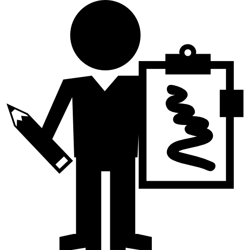 Professor with clipboard  icon