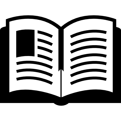 Text book opened from top view  icon
