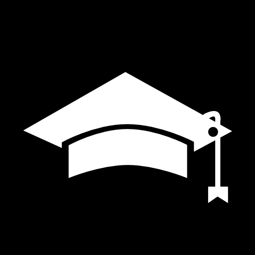 casquette de graduation dans un carré  Icône