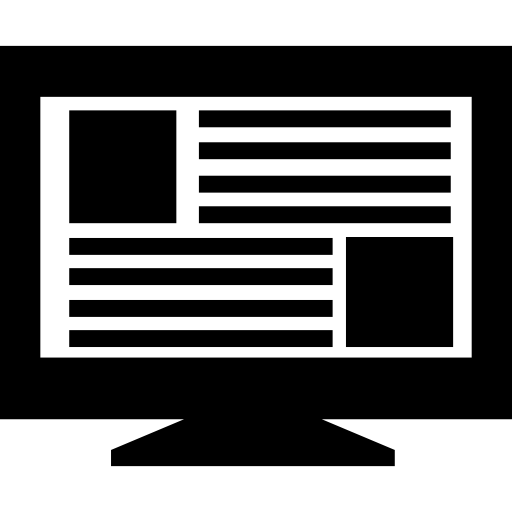 monitorscherm met informatie om te bestuderen  icoon