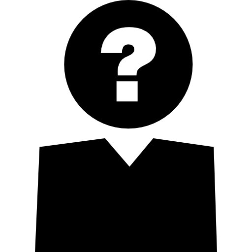 Question sign on person head  icon