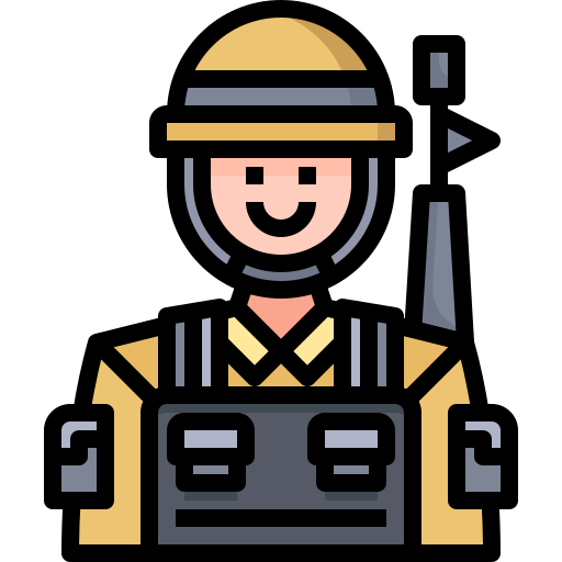 Żołnierz Justicon Lineal Color ikona